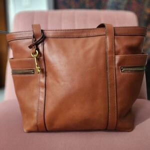 Fossil Caitlyn Tote Brown Leather